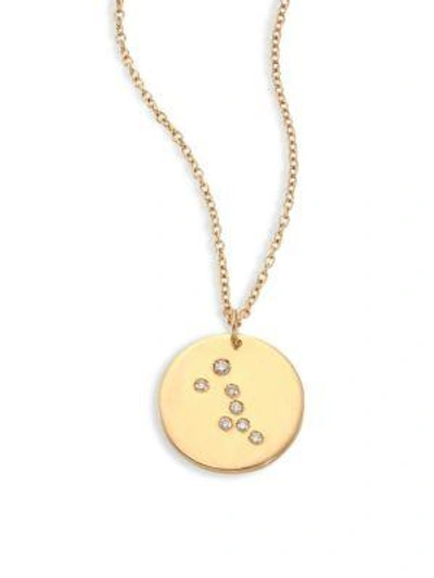 Shop Bare Constellations Taurus Diamond & 18k Yellow Gold Pendant Necklace