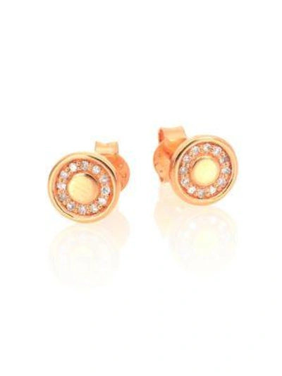 Shop Astley Clarke Women's Mini Cosmos Diamond & 14k Rose Gold Stud Earrings