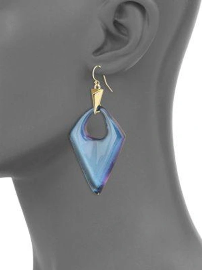 Shop Alexis Bittar Pointed Pyramid Lucite Drop Earrings In Blue