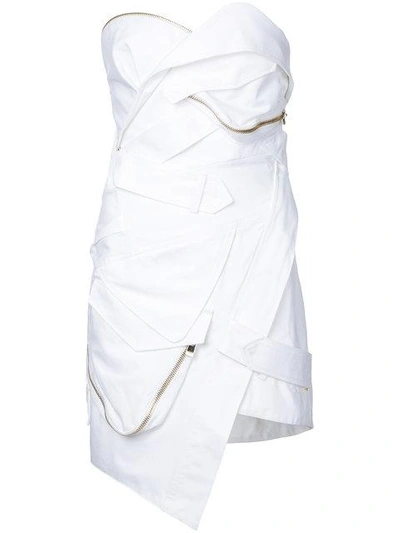 Shop Alexandre Vauthier Bustier Mini Dress In White