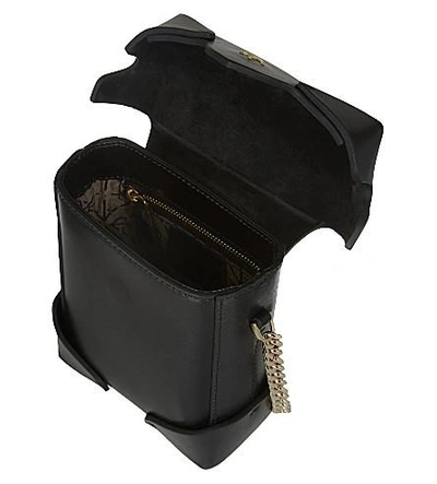 Shop Manu Atelier Micro Pristine Leather Shoulder Bag In Black