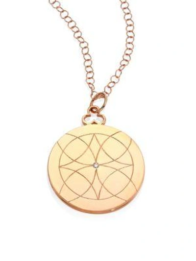 Shop Devon Woodhill Lucky Diamond & 18k Rose Gold Locket Necklace