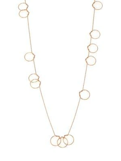 Shop Ginette Ny Thirteen Circle 18k Rose Gold Necklace