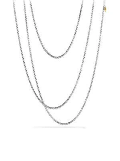 Shop David Yurman Medium Box Chain Necklace With Gold In Silver Gold