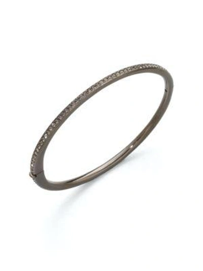 Shop Adriana Orsini Women's Crystal Inlay Bangle Bracelet In Silver