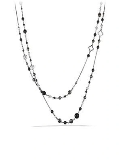 Shop David Yurman Elements Chain Necklace With Black Onyx & Hematine In Multi