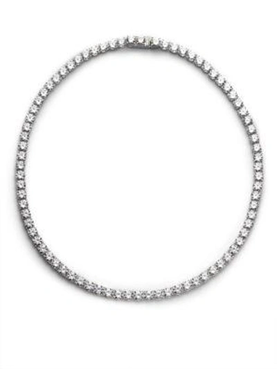 Shop Adriana Orsini Women's Sterling Silver Tennis Necklace In Clear