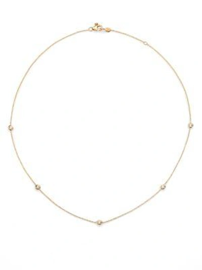 Shop Roberto Coin Women's Diamond By The Inch 18k Yellow Gold & Diamond 5-station Necklace/18"