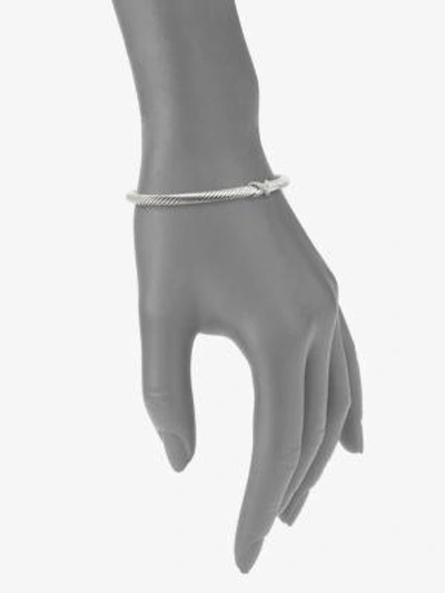 Shop David Yurman Women's X Crossover Bracelet With Diamonds In Silver