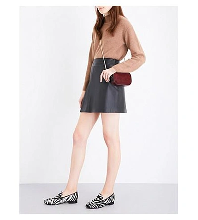 Shop Whistles A-line Leather Skirt In Black