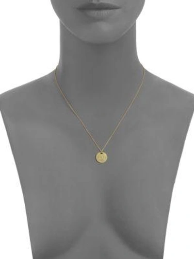 Shop Roberto Coin Tiny Treasures Diamond & 18k Yellow Gold Initial Pendant Necklace In H
