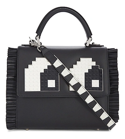 Shop Les Petits Joueurs Mini Alex Leather Handbag In Black