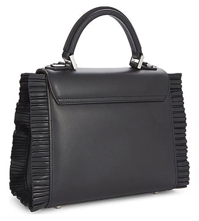 Shop Les Petits Joueurs Mini Alex Leather Handbag In Black