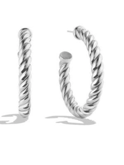 Shop David Yurman Women's Cable Classics Hoop Earrings In Silver