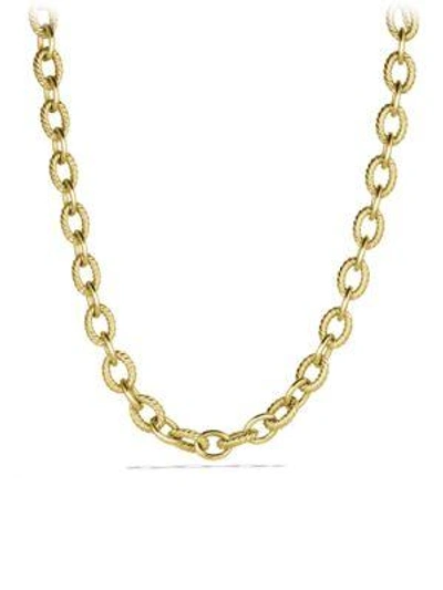 Shop David Yurman Large Oval Link Necklace In 18k Gold