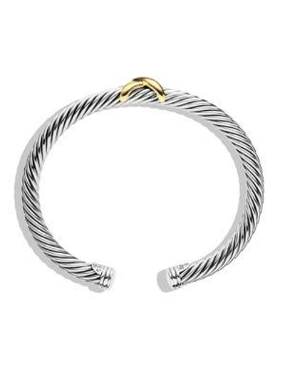 Shop David Yurman X Crossover Bracelet With 14k Yellow Gold In Silver