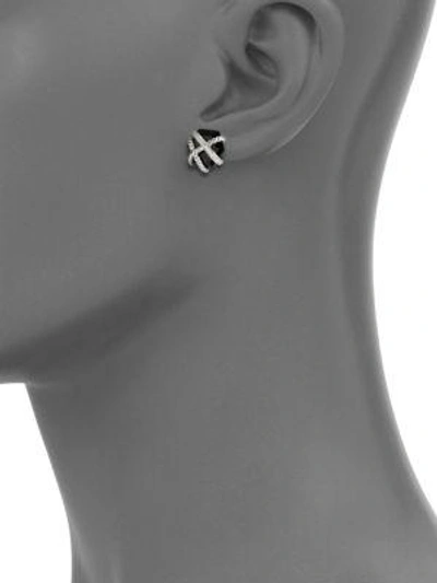 Shop David Yurman Cable Wrap Earrings With Gemstone & Diamonds In Blue Topaz