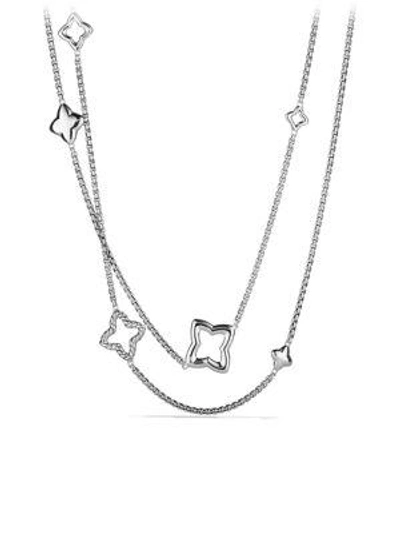 Shop David Yurman Women's Quatrefoil Chain Necklace In Silver