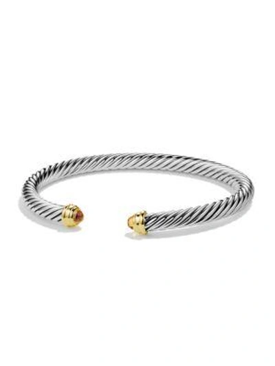 Shop David Yurman Women's Cable Classics Bracelet With Gemstone & 14k Yellow Gold In Citrine