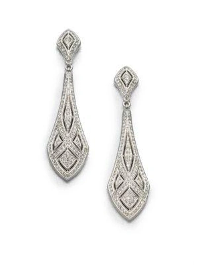 Shop Adriana Orsini Art Deco Crystal Drop Earrings In Silver