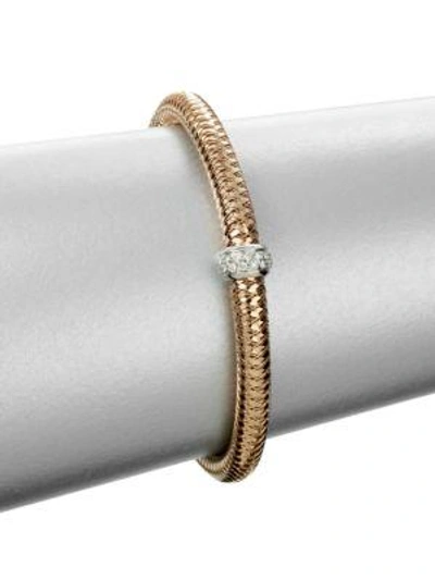 Shop Roberto Coin Women's Primavera 18k Rose Gold & Diamond Woven Bracelet