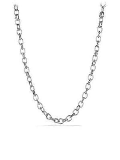 Shop David Yurman Oval Medium Link Necklace In Silver