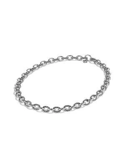 Shop David Yurman Oval Medium Link Necklace In Silver
