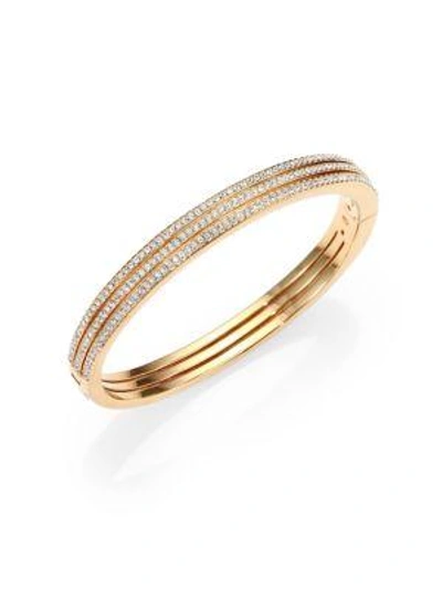 Shop Adriana Orsini Women's Goldtone Pavé Crystal Three-row Bangle Bracelet