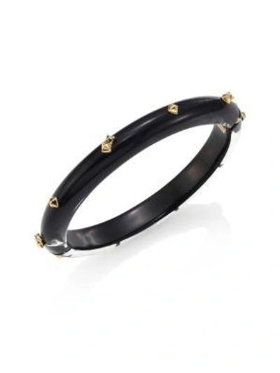 Shop Alexis Bittar Studded Hinge Bangle Bracelet In Black