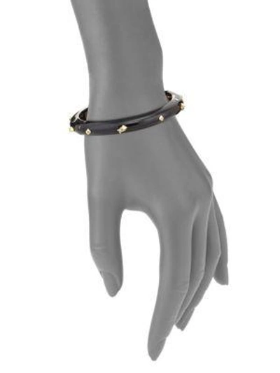 Shop Alexis Bittar Studded Hinge Bangle Bracelet In Black