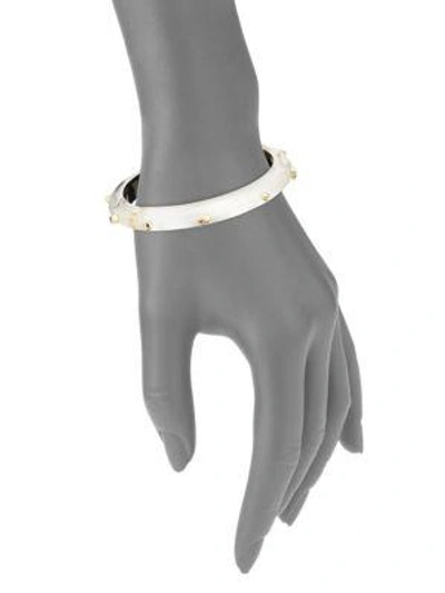 Shop Alexis Bittar Studded Hinge Bangle Bracelet In Polished Silver