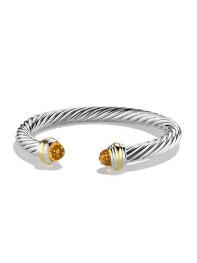 Shop David Yurman Women's Cable Classics Bracelet With Gemstones & 14k Yellow Gold In Citrine