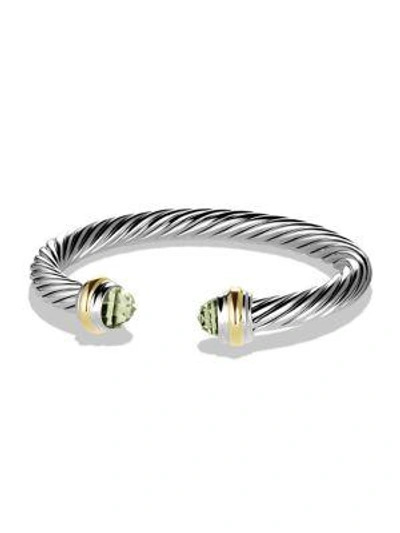 Shop David Yurman Women's Cable Classics Bracelet With Gemstones & 14k Yellow Gold In Prasiolite