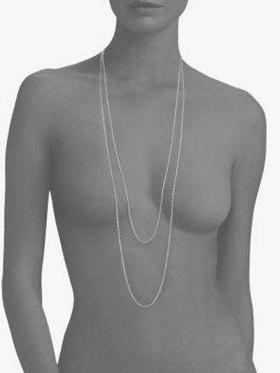 Shop David Yurman Baby Box Chain Necklace With Gold In Silver