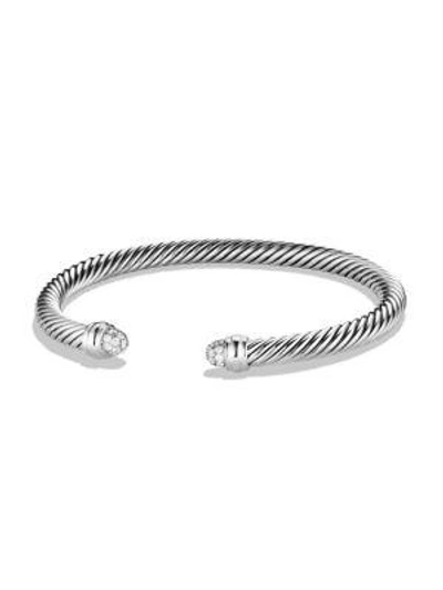 Shop David Yurman Cable Classics Bracelet With Diamonds In Diamond Pave