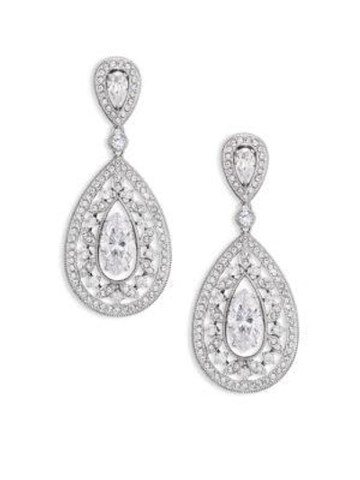 Shop Adriana Orsini Pavé Crystal Small Pear Drop Earrings/silvertone