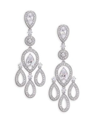 Shop Adriana Orsini Women's Pavé Pear Chandelier Earrings/silvertone