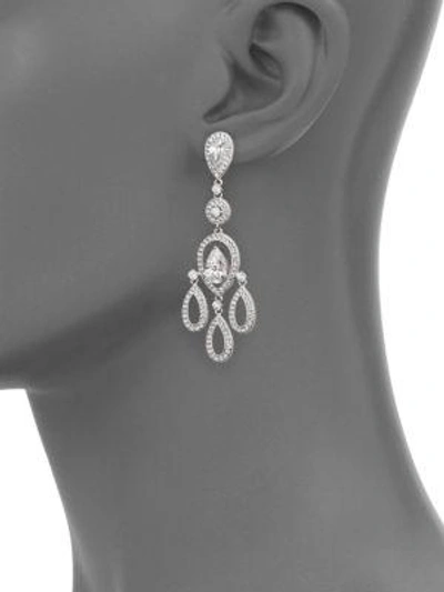Shop Adriana Orsini Women's Pavé Pear Chandelier Earrings/silvertone