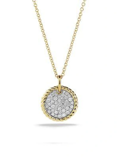 Shop David Yurman Women's Cable Collectibles Pavé Charm With Diamonds In 18k Yellow Gold