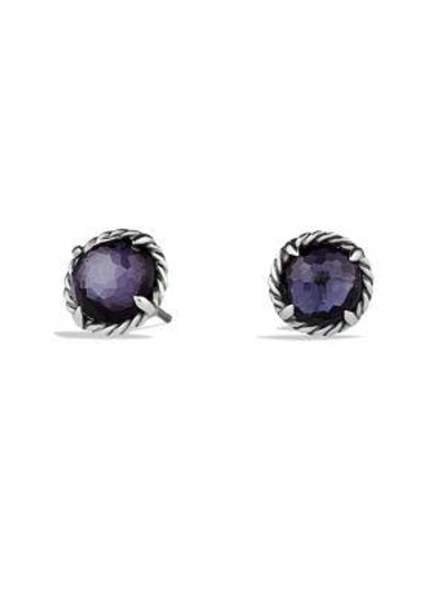 Shop David Yurman Women's Châtelaine Gemstone Earrings In Black Orchid