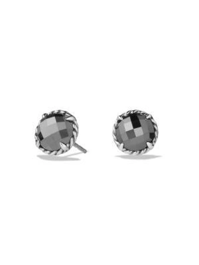 Shop David Yurman Châtelaine® Gemstone Earrings In Hematite