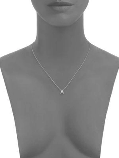 Shop Roberto Coin Tiny Treasures Diamond & 18k White Gold Love Letter Initial Pendant Necklace In B