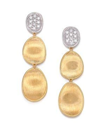 Shop Marco Bicego Women's Lunaria Diamond & 18k Yellow Gold Triple-drop Earrings