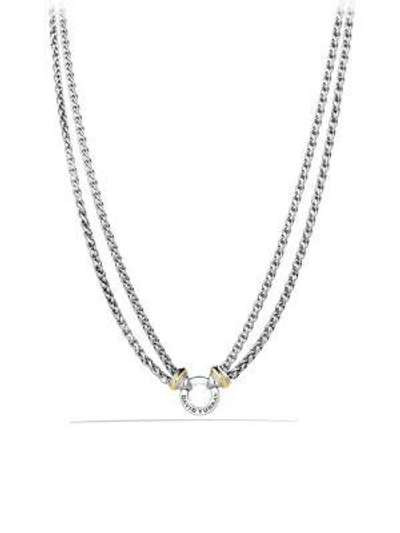 Shop David Yurman Yellow Gold Double Wheat Chain Necklace In Silver Gold