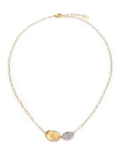 Shop Marco Bicego Lunaria Diamond & 18k Yellow Gold Necklace