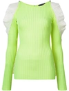 DAVID KOMA cold shoulder sweater,DRYCLEANONLY