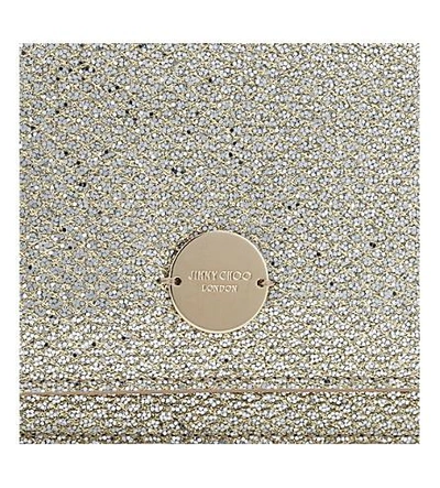 Shop Jimmy Choo Fie Glitter Clutch In Champagne