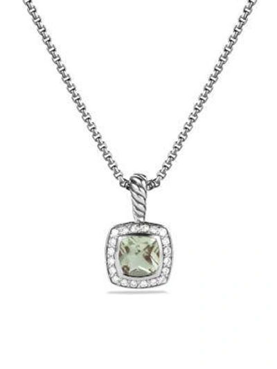 Shop David Yurman Women's Albion Petite Pendant Necklace With Gemstone & Diamonds In Prasiolite