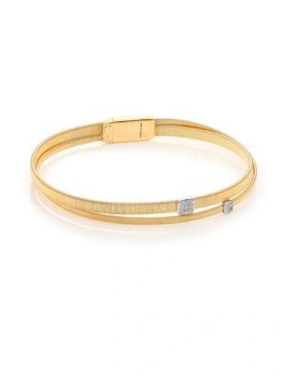 Shop Marco Bicego Women's Masai Two-tone & Diamond Double-strand Bracelet In Gold