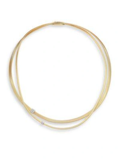 Shop Marco Bicego Women's Masai Diamond, 18k Yellow Gold & 18k White Gold Double-strand Necklace